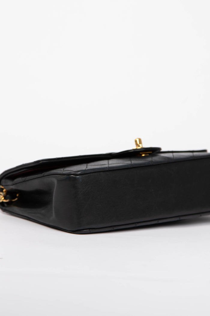 Vintage Chanel Black Lambskin Medium Double Flap Bag with 24k GHW