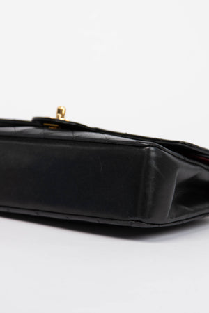 Vintage Chanel Black Lambskin Medium Double Flap Bag with 24k GHW