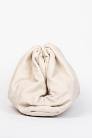 Bottega Veneta Cream Lambskin Leather Pouch Clutch Bag