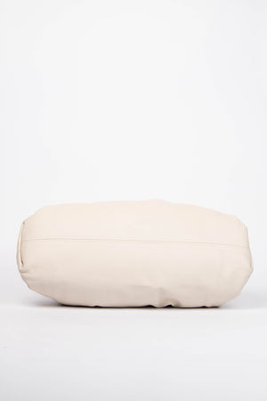 Bottega Veneta Cream Lambskin Leather Pouch Clutch Bag