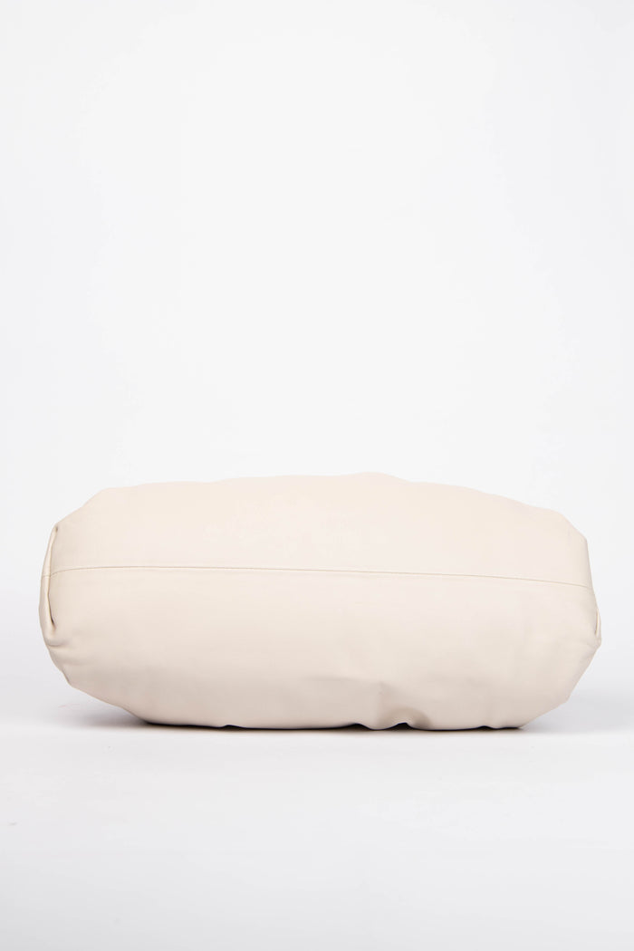 Bottega Veneta Cream Lambskin Leather Pouch Clutch Bag