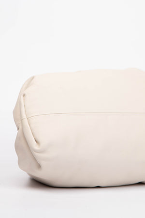 Bottega Veneta Cream Lambskin Leather Pouch Clutch Bag