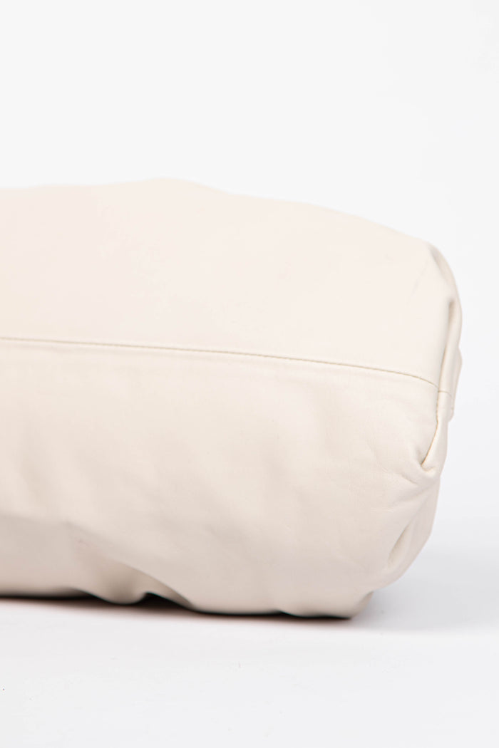 Bottega Veneta Cream Lambskin Leather Pouch Clutch Bag