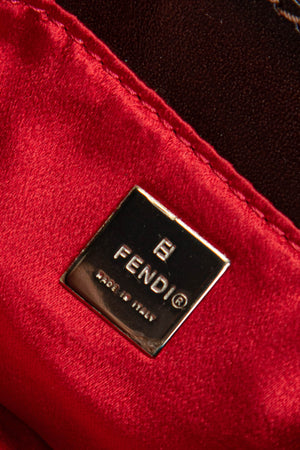 RARE Vintage Fendi Red Beaded Mini Croissant Bag
