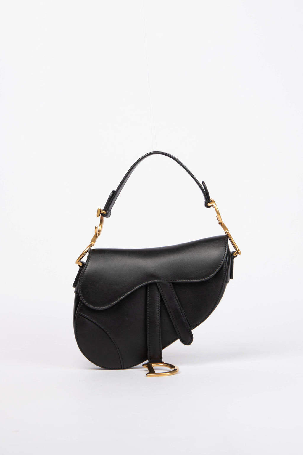 Christian Dior Black Leather Saddle Mini Bag