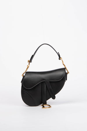 Christian Dior Black Leather Saddle Mini Bag