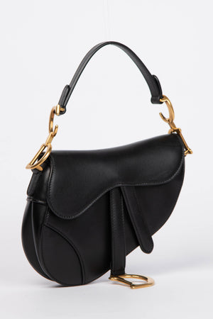 Christian Dior Black Leather Saddle Mini Bag