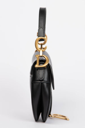 Christian Dior Black Leather Saddle Mini Bag