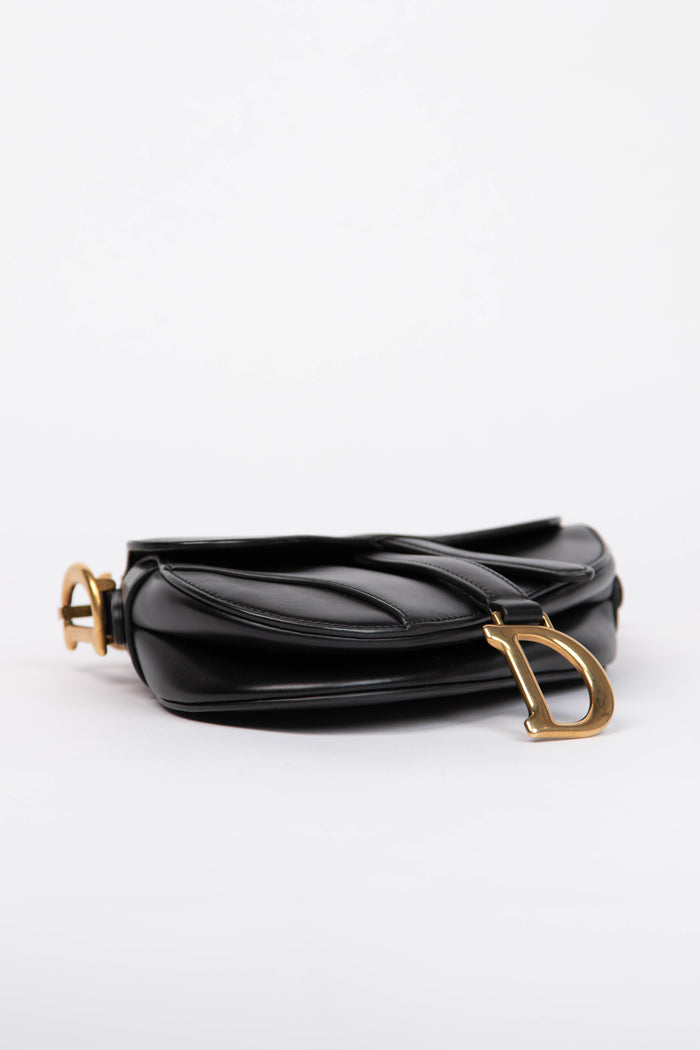 Christian Dior Black Leather Saddle Mini Bag