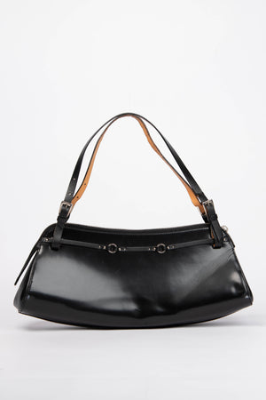 SUPER RARE Christian Dior Galliano Black Bondage Shoulder Bag