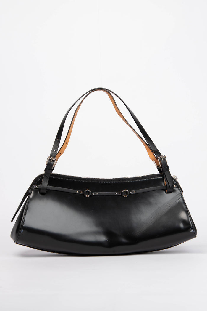 SUPER RARE Christian Dior Galliano Black Bondage Shoulder Bag