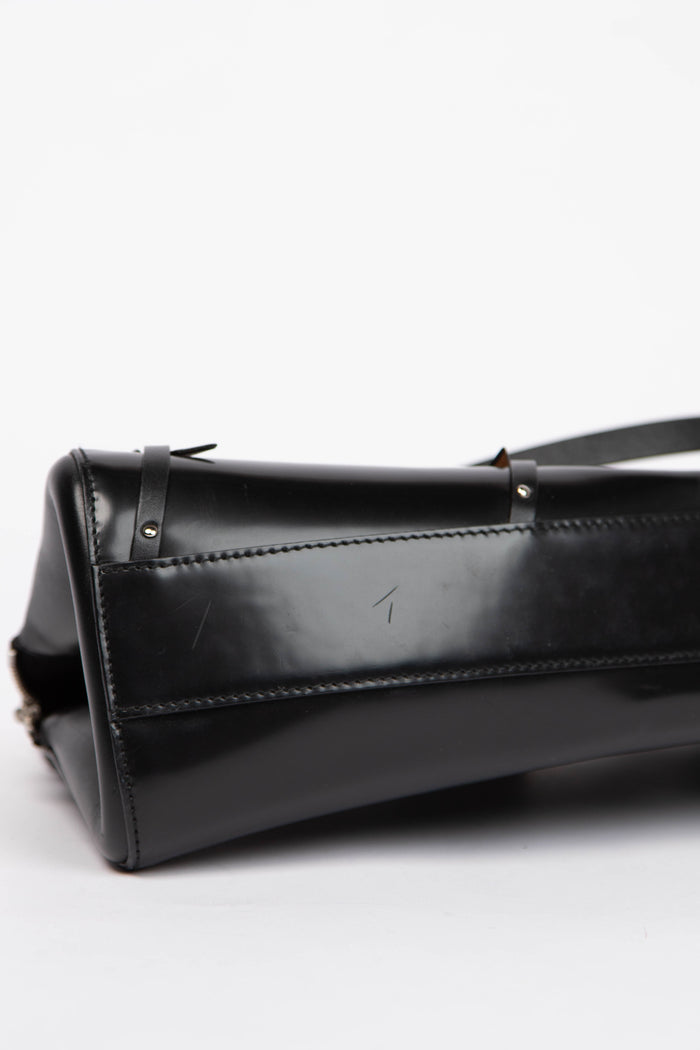 SUPER RARE Christian Dior Galliano Black Bondage Shoulder Bag