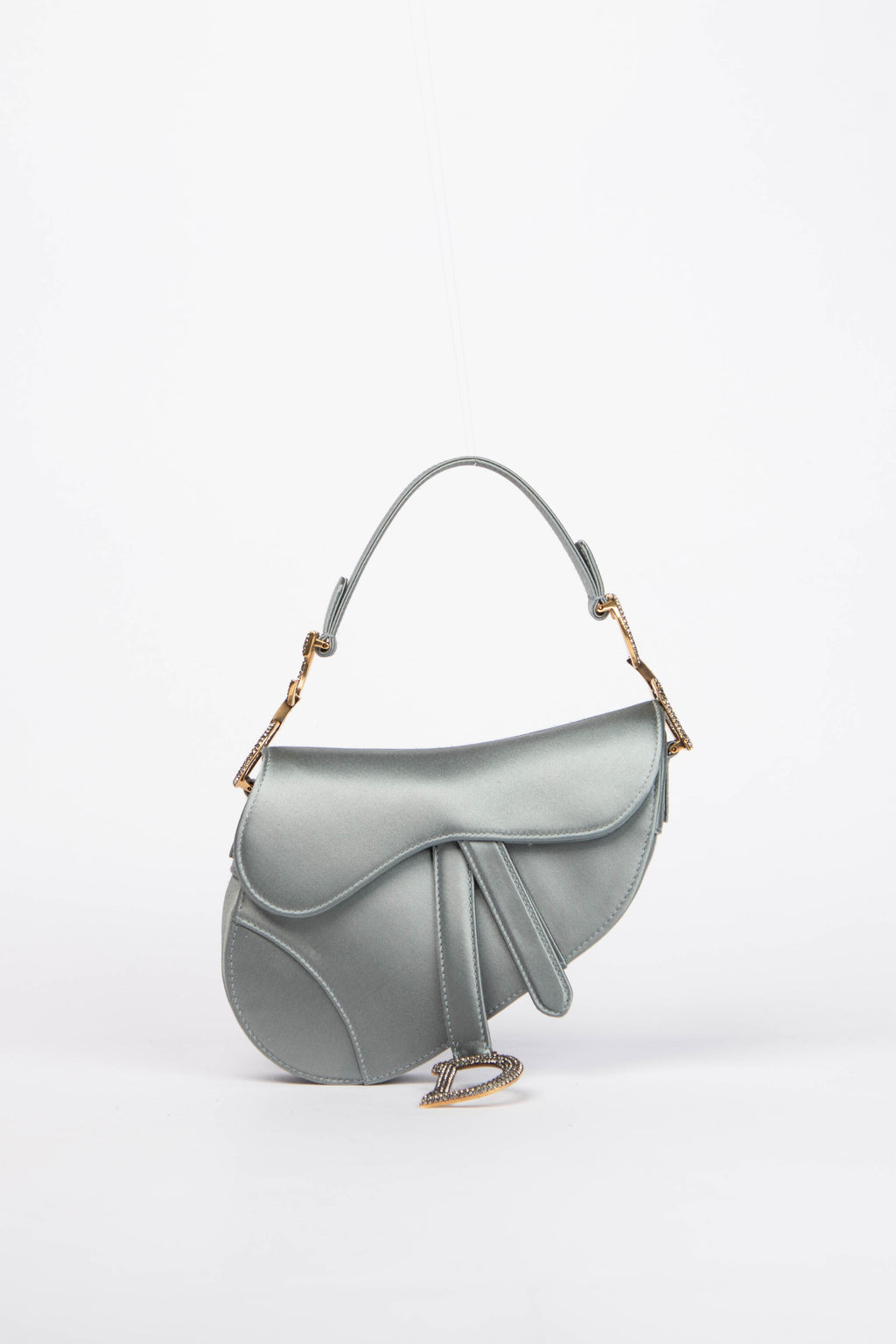 RARE Christian Dior Satin Embellished Mini Saddle Bag