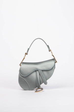 RARE Christian Dior Satin Embellished Mini Saddle Bag