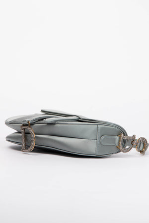 RARE Christian Dior Satin Embellished Mini Saddle Bag