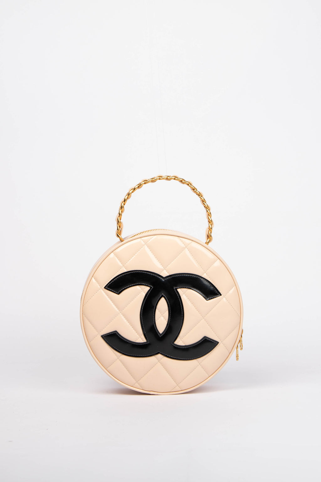 SUPER RARE 90s Chanel Round CC Top Handle Bag