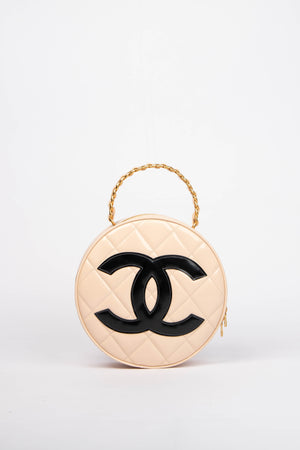 SUPER RARE 90s Chanel Round CC Top Handle Bag