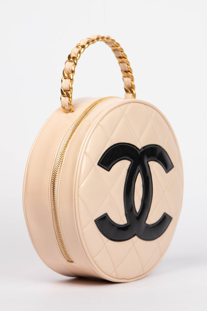 SUPER RARE 90s Chanel Round CC Top Handle Bag