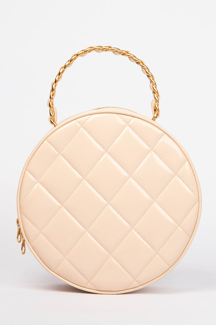 SUPER RARE 90s Chanel Round CC Top Handle Bag