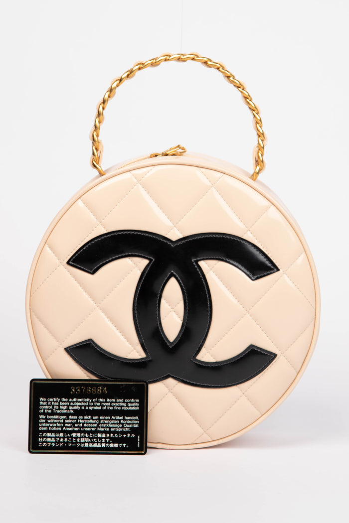 SUPER RARE 90s Chanel Round CC Top Handle Bag