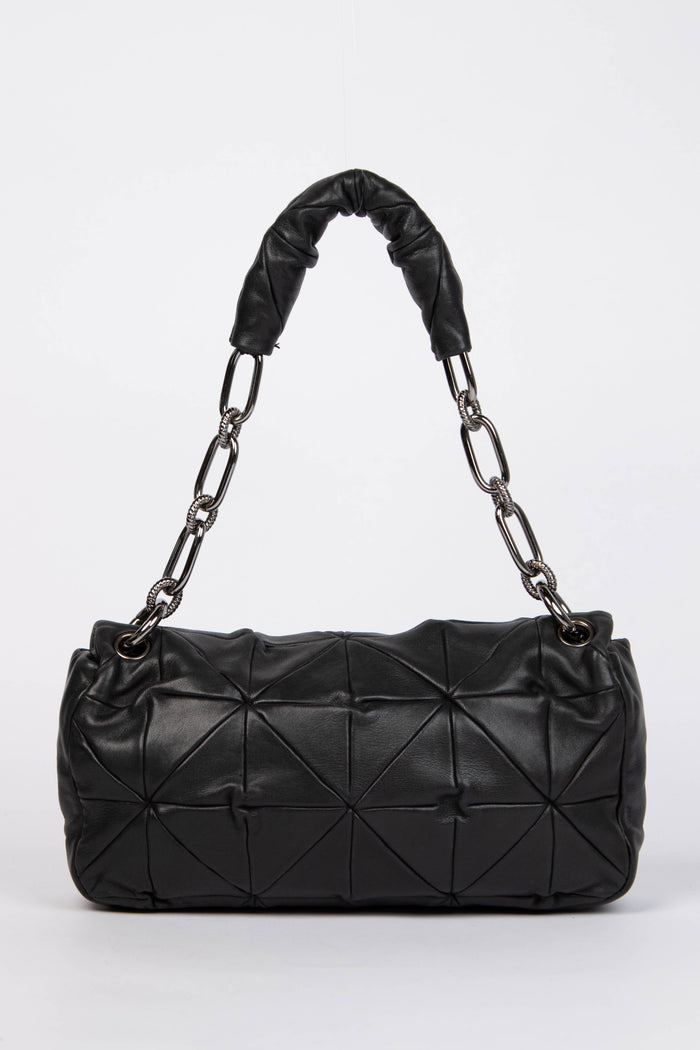2000s Chanel Black Lambskin Leather Urban Day Shoulder Bag