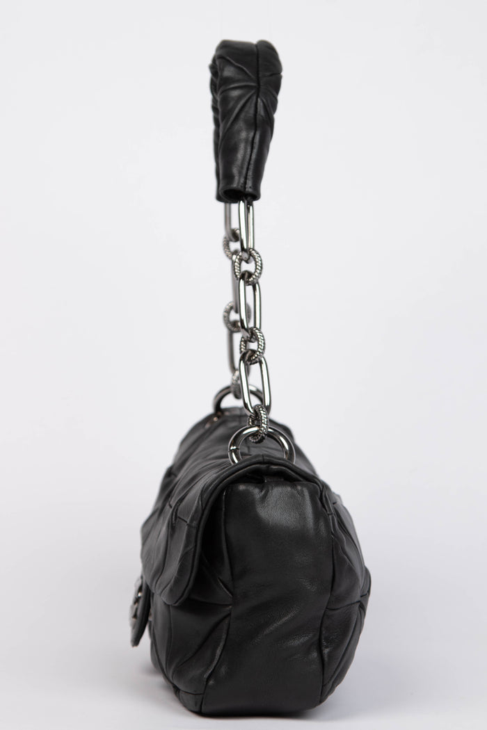 2000s Chanel Black Lambskin Leather Urban Day Shoulder Bag