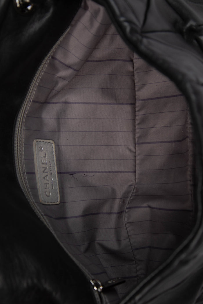 2000s Chanel Black Lambskin Leather Urban Day Shoulder Bag