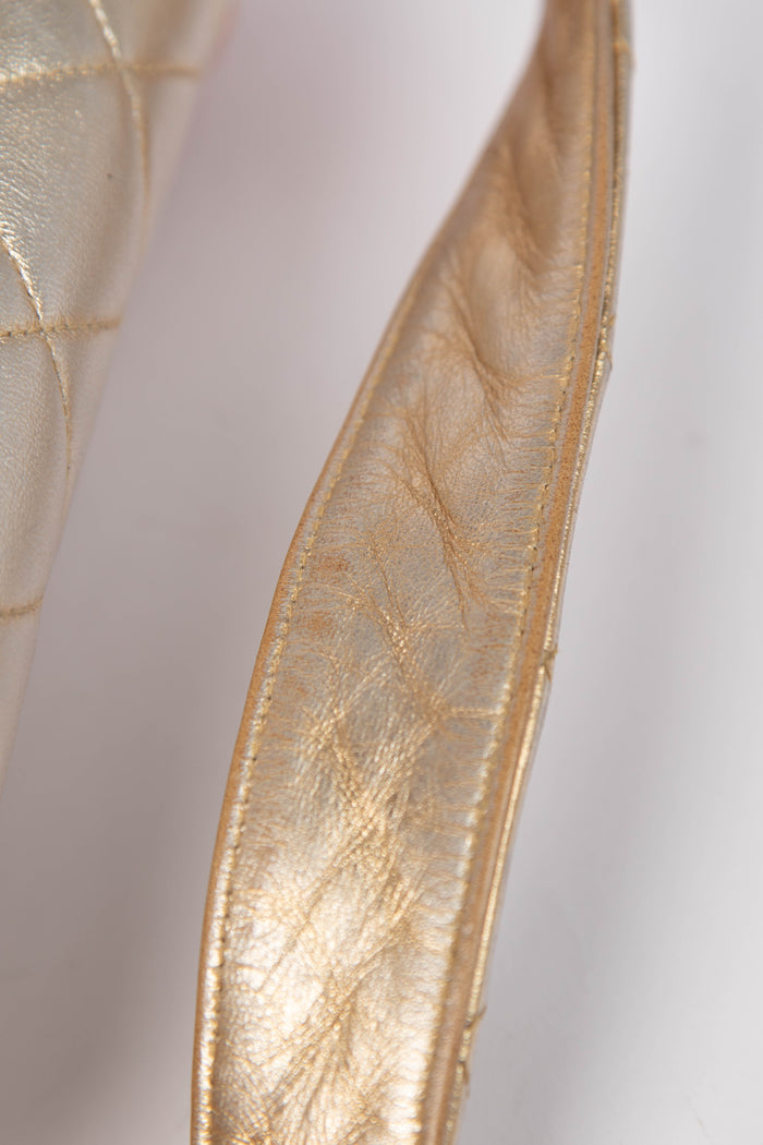 90s Chanel Metallic Lambskin Top Handle Mini Flap Bag