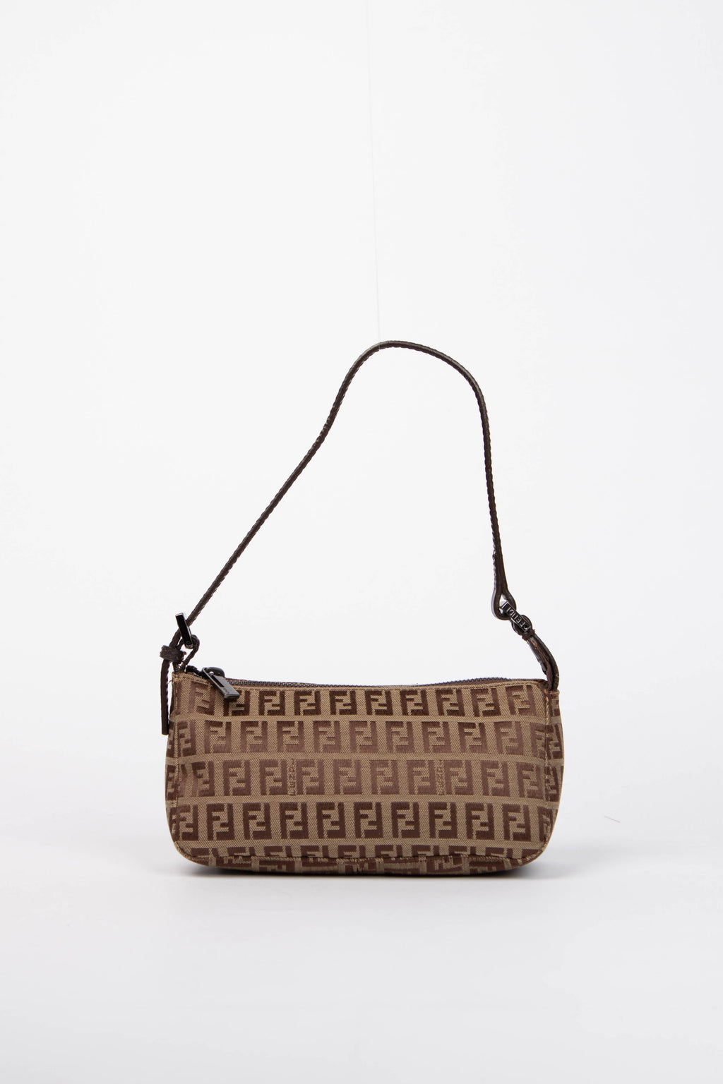 Vintage Fendi Brown Zucca Shoulder Bag