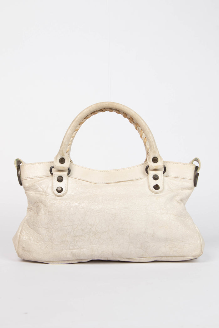 2000s Balenciaga Cream Leather First City Shoulder Bag