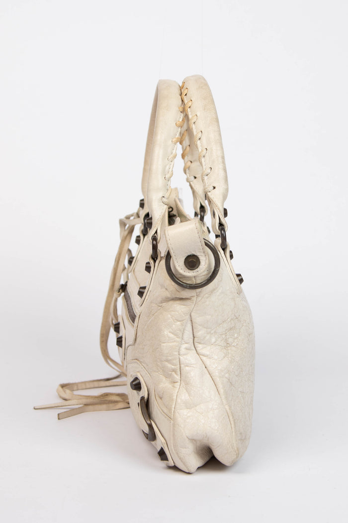 2000s Balenciaga Cream Leather First City Shoulder Bag