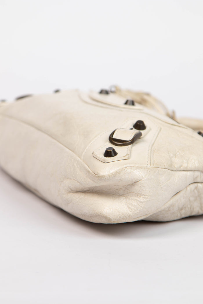 2000s Balenciaga Cream Leather First City Shoulder Bag