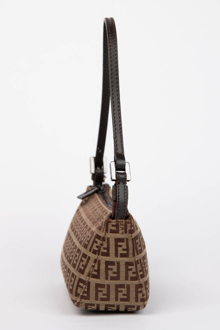 Vintage Fendi Brown Zucca Shoulder Bag