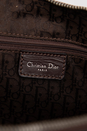 RARE Christin Dior Brown Leather Hardcore Piercing Shoulder Bag