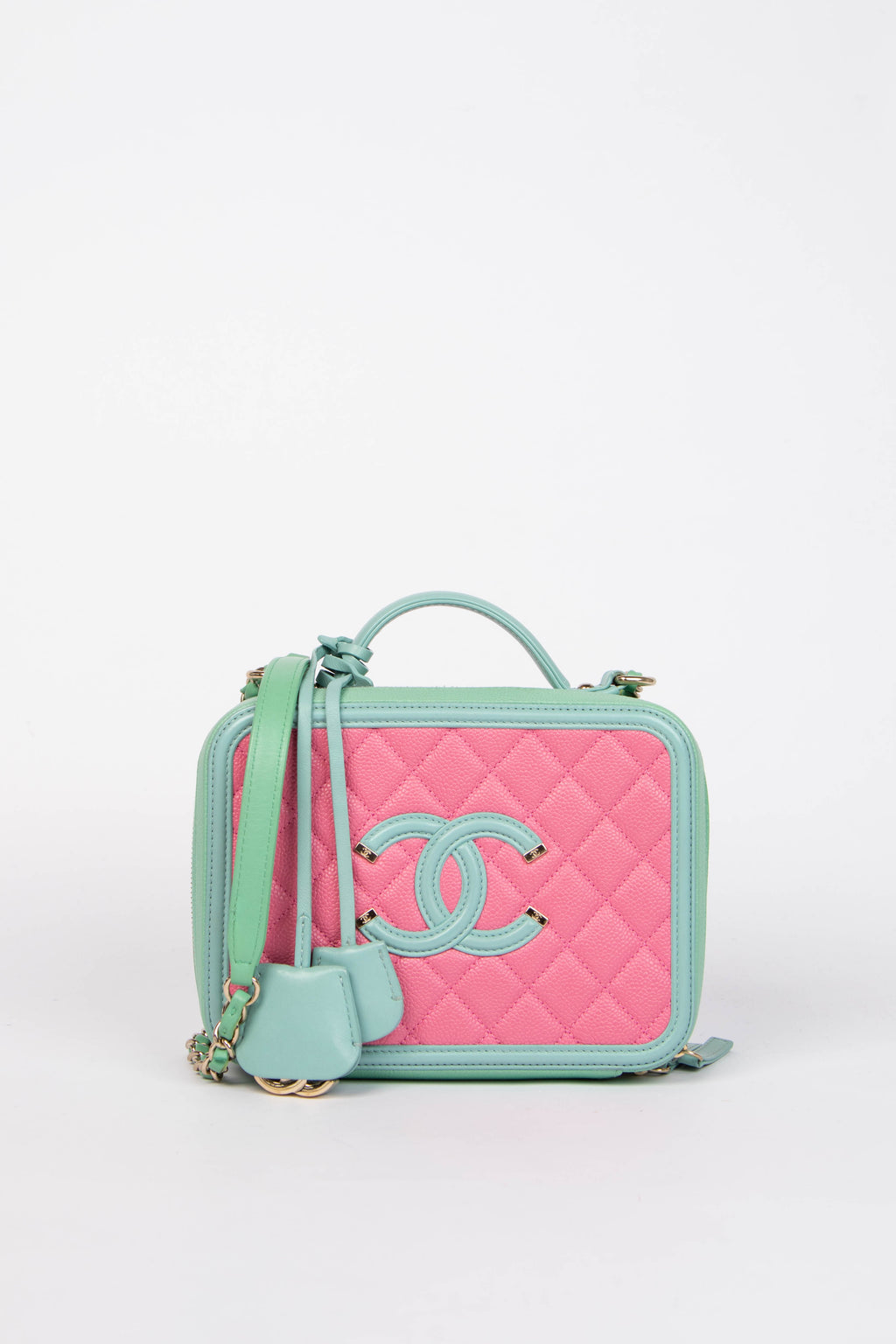 2019 Chanel Tri-Colour Caviar Leather Vanity Case