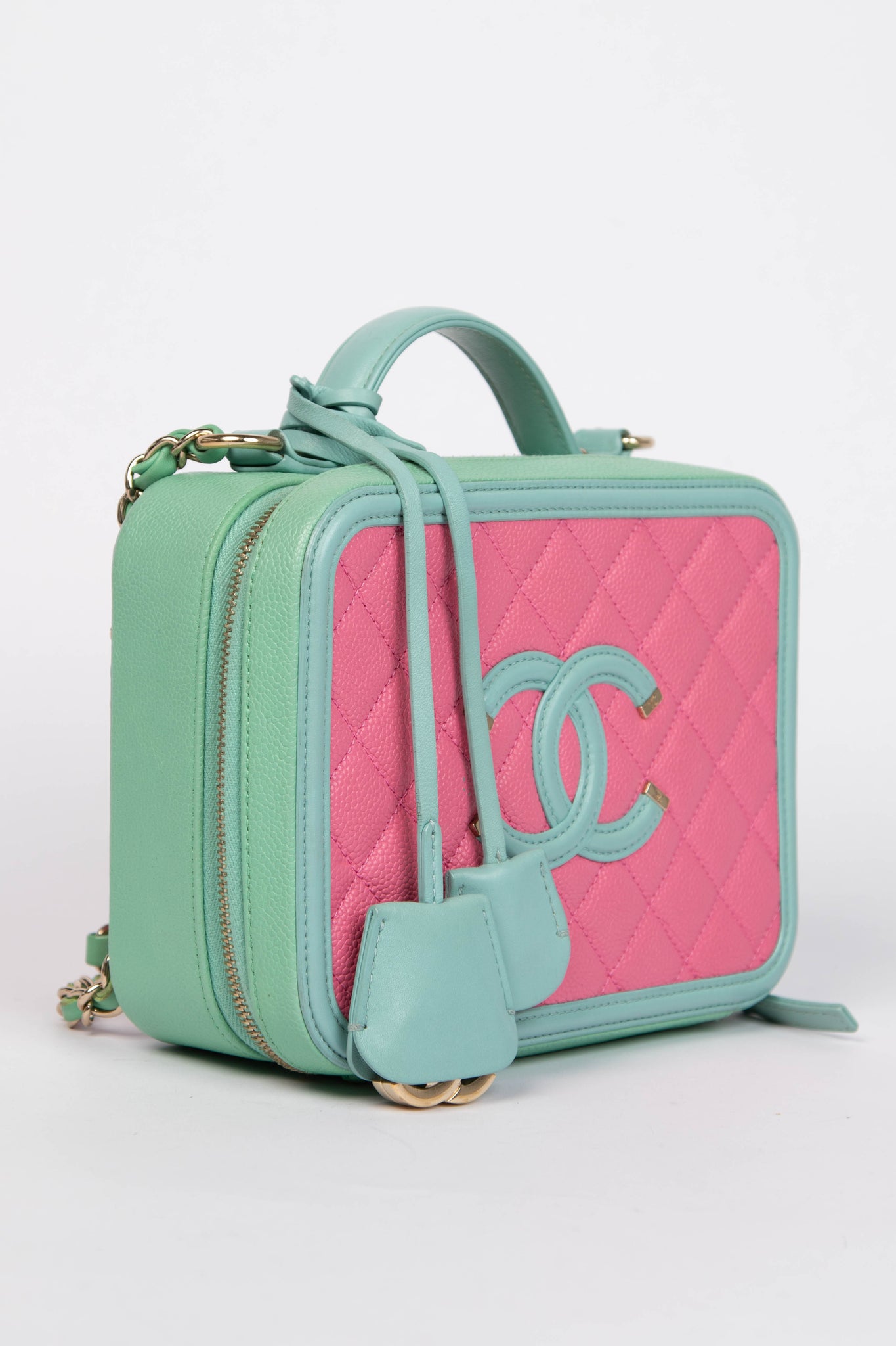 2019 Chanel Tri-Colour Caviar Leather Vanity Case