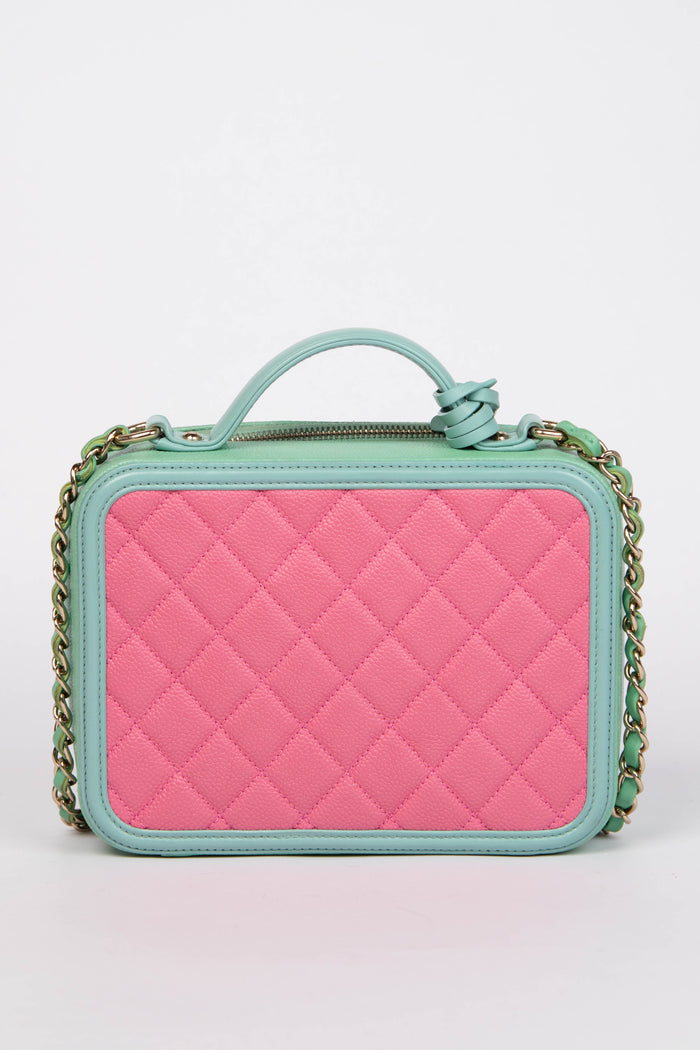 2019 Chanel Tri-Colour Caviar Leather Vanity Case