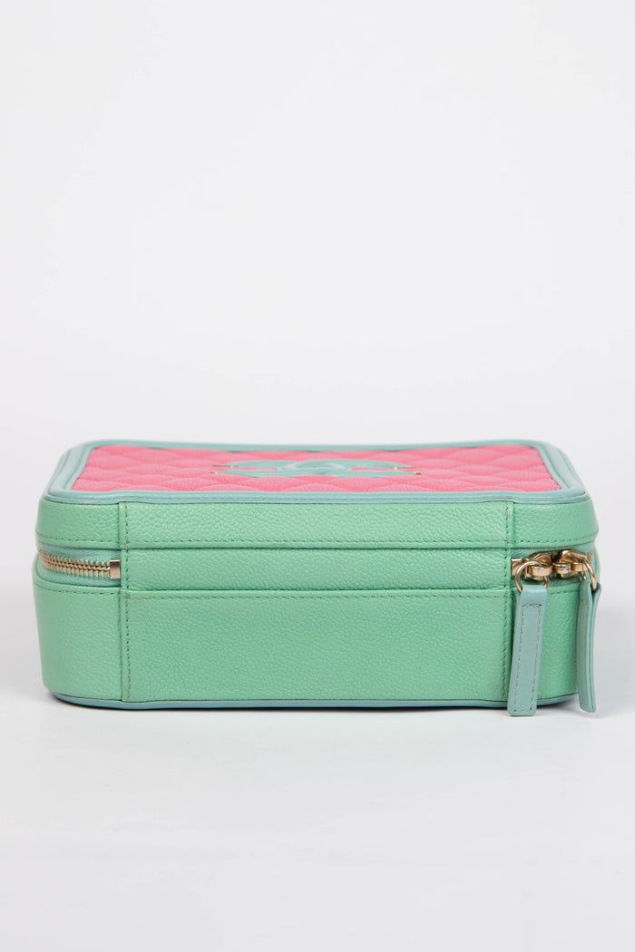 2019 Chanel Tri-Colour Caviar Leather Vanity Case