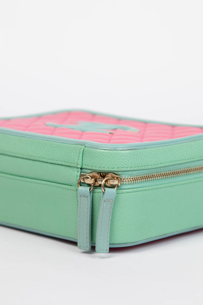 2019 Chanel Tri-Colour Caviar Leather Vanity Case