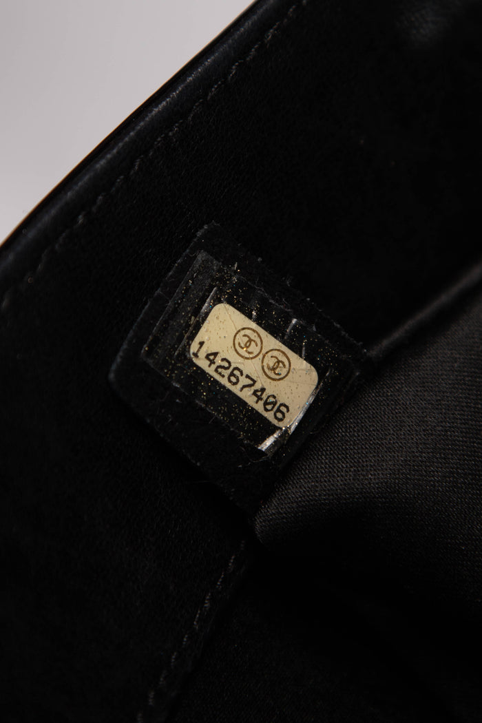 2010s Chanel Black Patent Leather Camellia Flap Bag