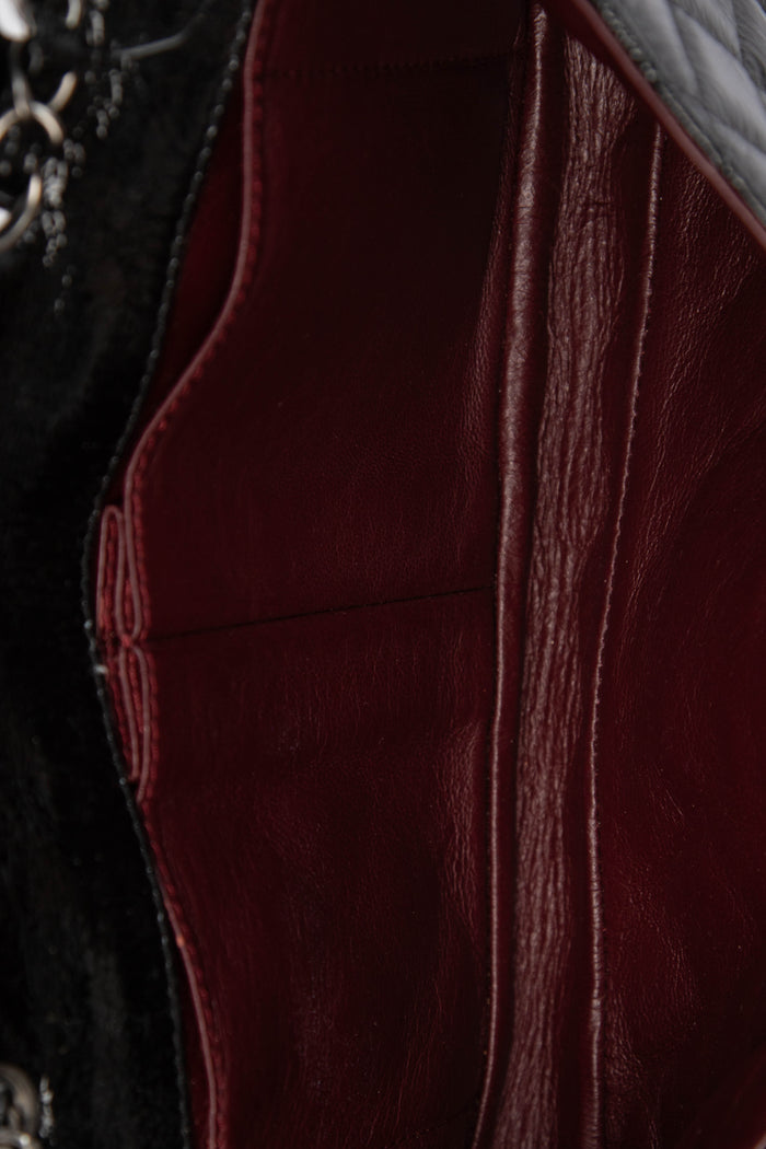 2000s Chanel Black Patent Aged Calfskin East West Shoulder Bag