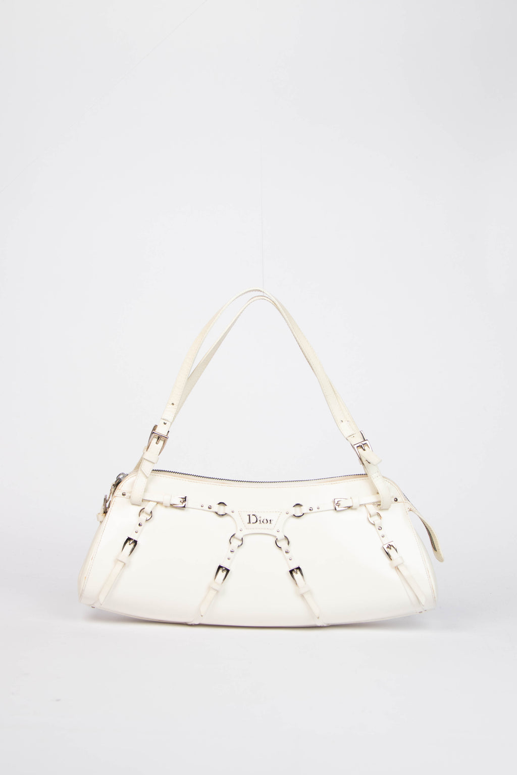 SUPER RARE Christian Dior Galliano White Bondage Shoulder Bag