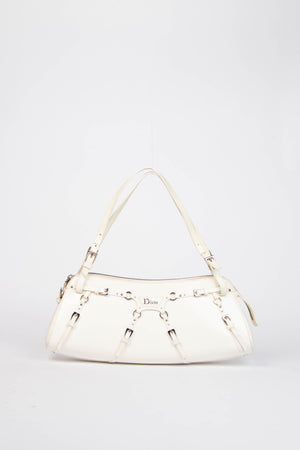SUPER RARE Christian Dior Galliano White Bondage Shoulder Bag