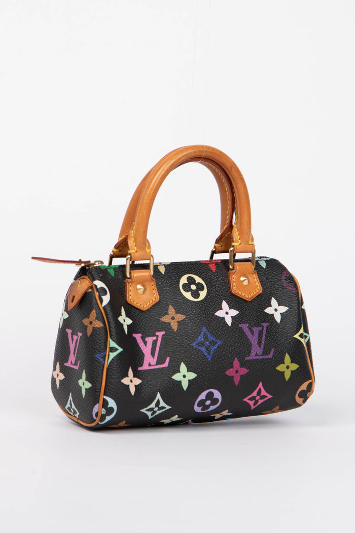RARE Louis Vuitton x Takashi Murakami Black Multicolour Nano Speedy
