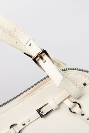 SUPER RARE Christian Dior Galliano White Bondage Shoulder Bag