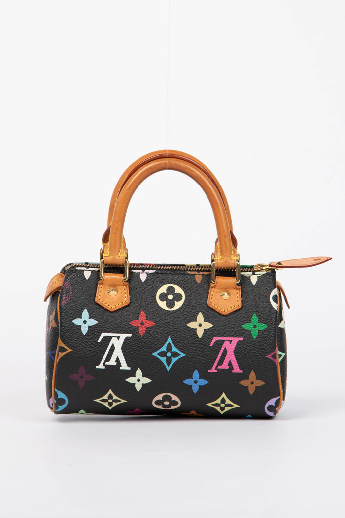 RARE Louis Vuitton x Takashi Murakami Black Multicolour Nano Speedy