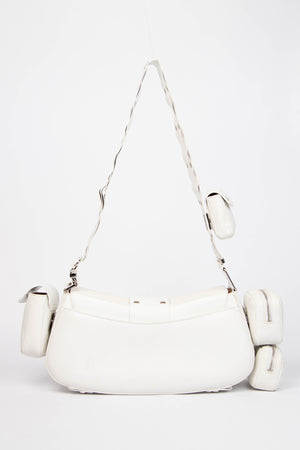 2000s Christian Dior White Leather Columbus Shoulder Bag