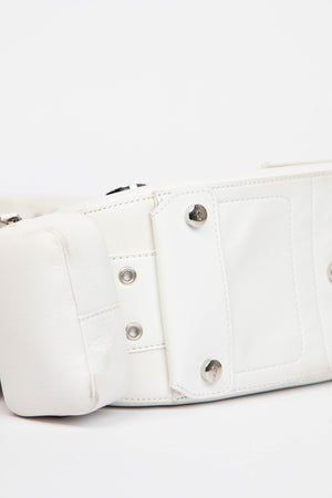 2000s Christian Dior White Leather Columbus Shoulder Bag