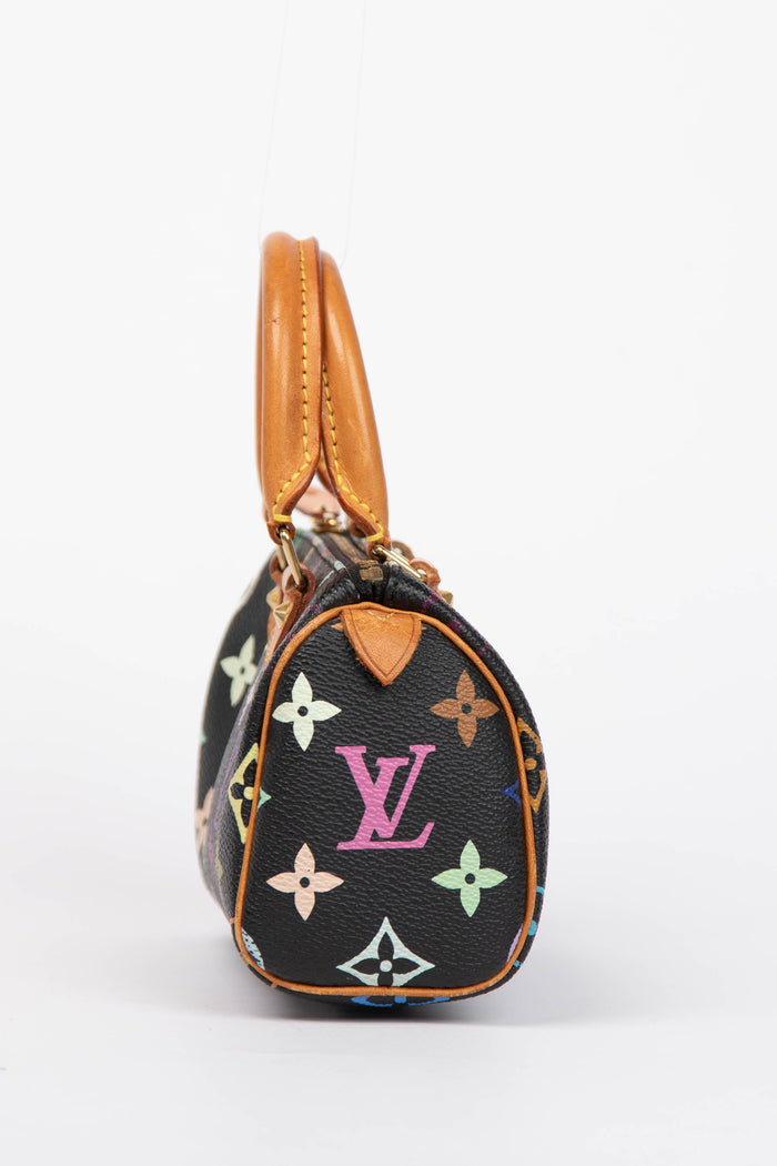 RARE Louis Vuitton x Takashi Murakami Black Multicolour Nano Speedy