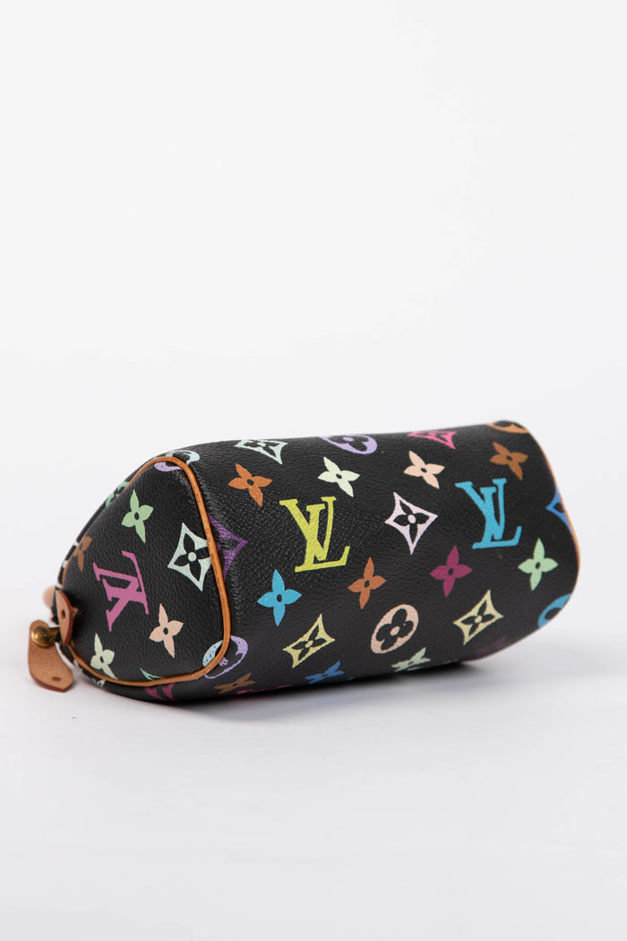 RARE Louis Vuitton x Takashi Murakami Black Multicolour Nano Speedy